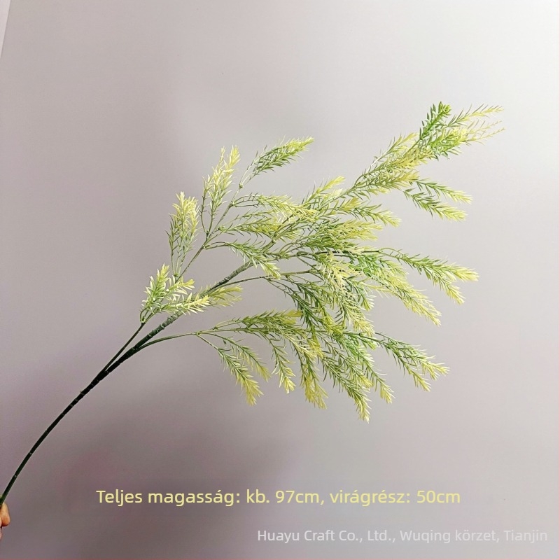 Rétegzett arany színű mű zöld növény otthoni dekorációhoz, nappali díszítés, esküvői dekoráció arany fűzzel