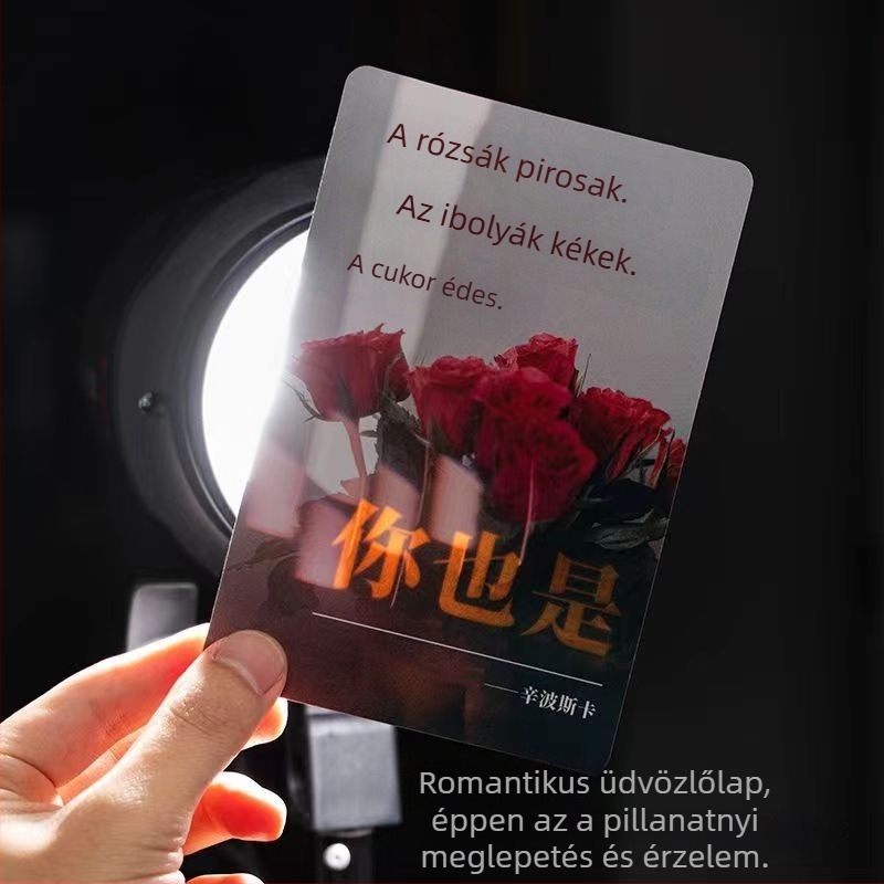 Qingheji áttetsző üzenetkártya — romantikus ajándék Qixi és Valentin-napra, kreatív vallomáseszköz, emlékkártya