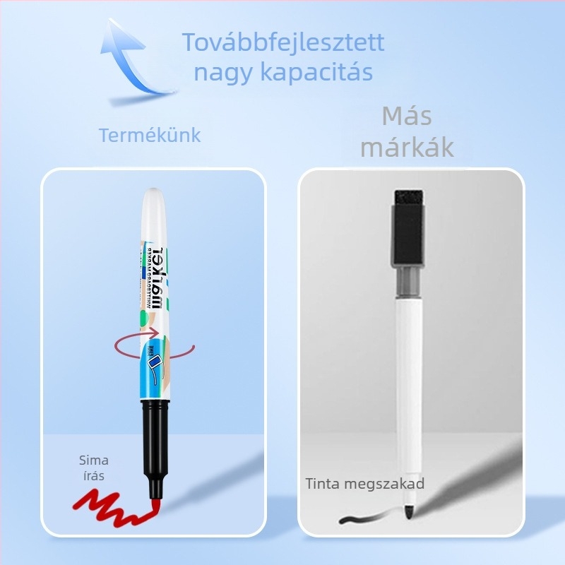 12 színű fehér tábla-marker gyerekek rajztábláihoz, könnyen írható és törölhető, irodák és értekezletek számára