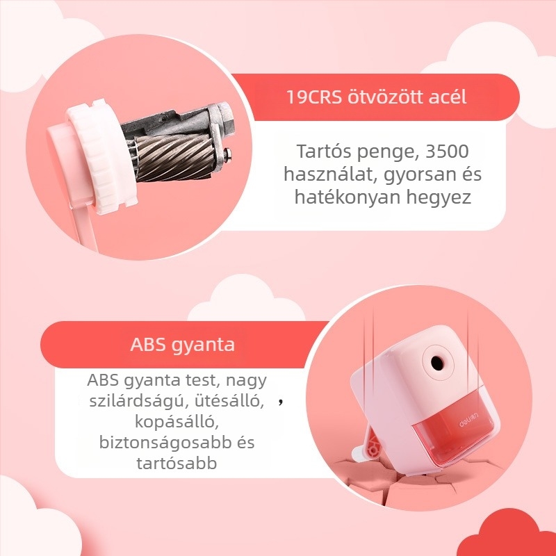 Deli 71158 Ceruzahegyező – kézi hajtású, kompakt és hordozható grafit ceruzákhoz