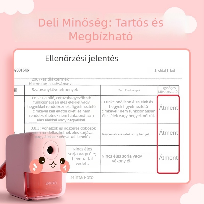 Deli 71158 Ceruzahegyező – kézi hajtású, kompakt és hordozható grafit ceruzákhoz