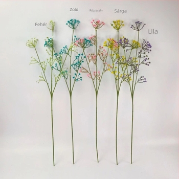 Valódi hatású művirágos menyasszonyi csokor gypsophilával, 60 cm magas