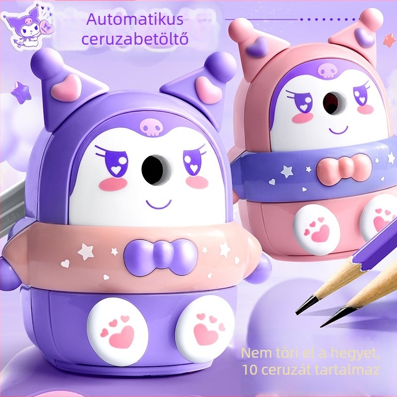 Kulomi Sanrio ceruzahegyező - fából készült, kézi hajtású, általános iskolások számára