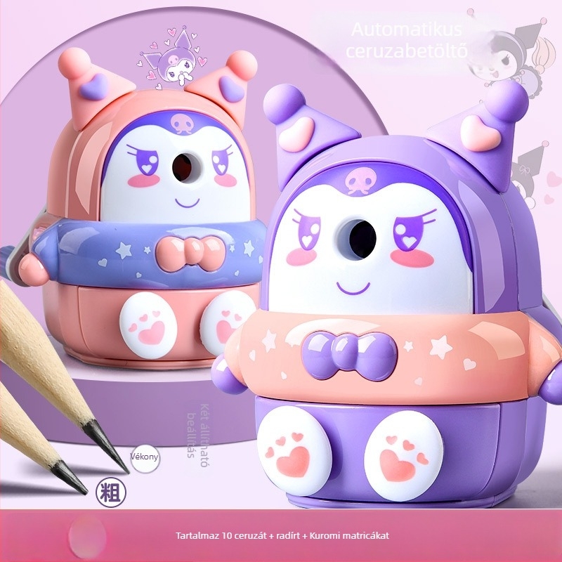 Kulomi Sanrio ceruzahegyező - fából készült, kézi hajtású, általános iskolások számára