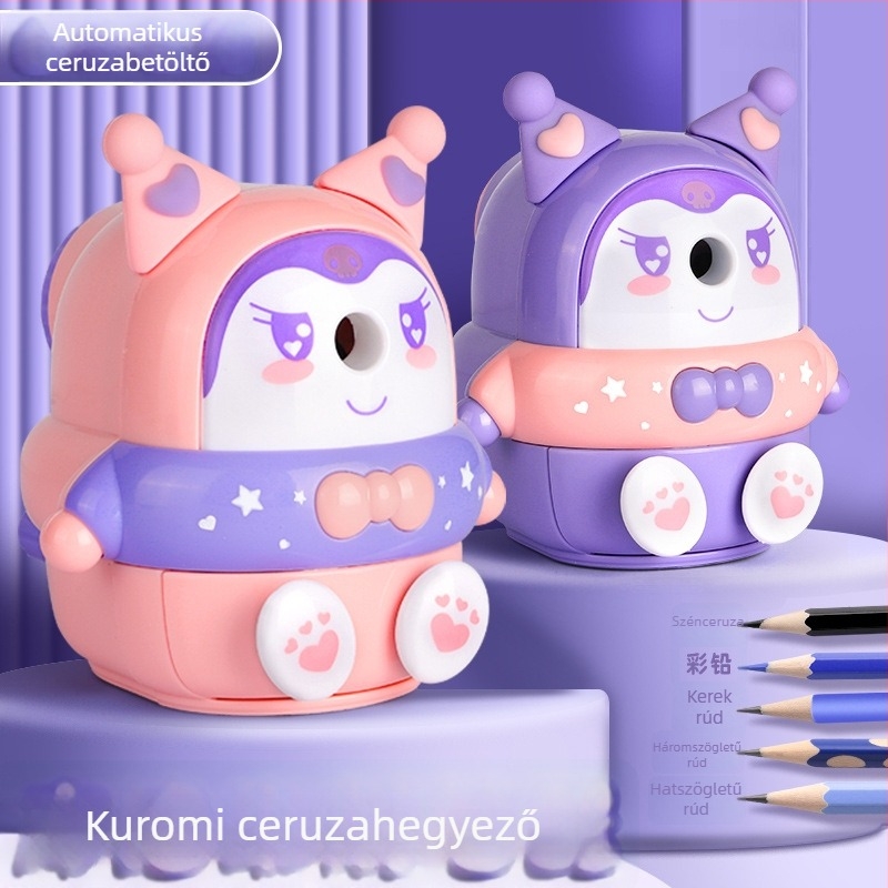 Kulomi Sanrio ceruzahegyező - fából készült, kézi hajtású, általános iskolások számára