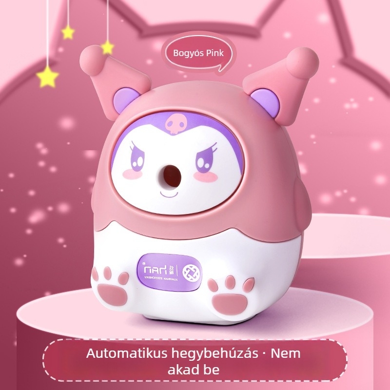 Kulomi Sanrio ceruzahegyező - fából készült, kézi hajtású, általános iskolások számára