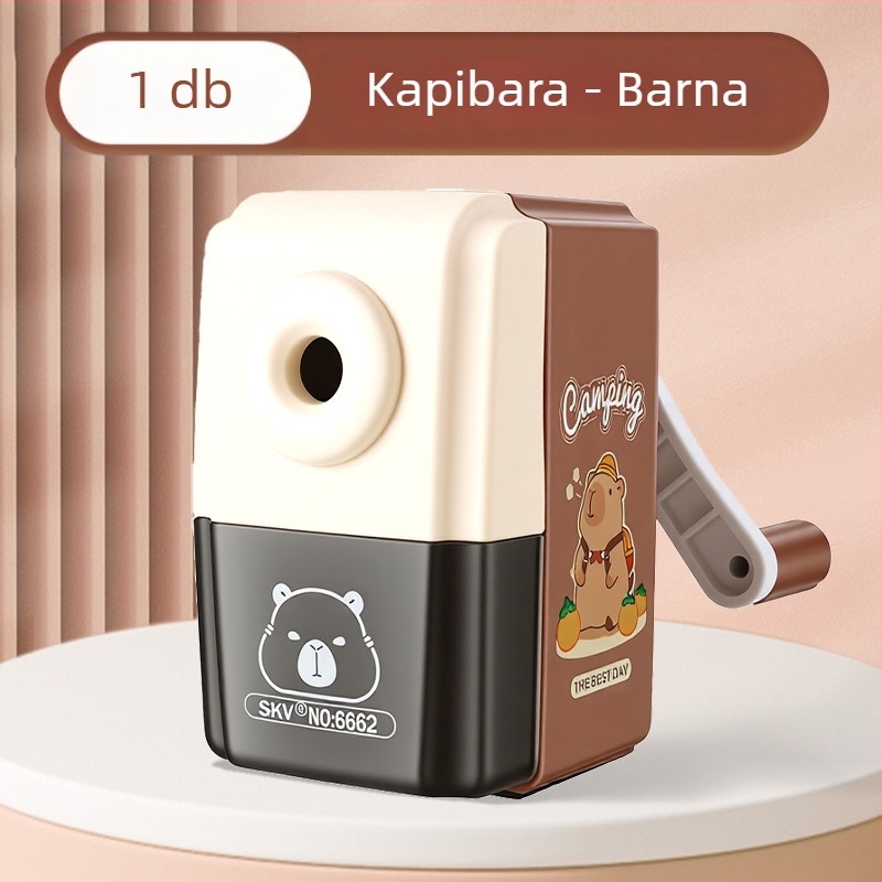 Capybara ceruzahegyező gyerekeknek, kézi tekerésű, rajzfilmszerű dizájn