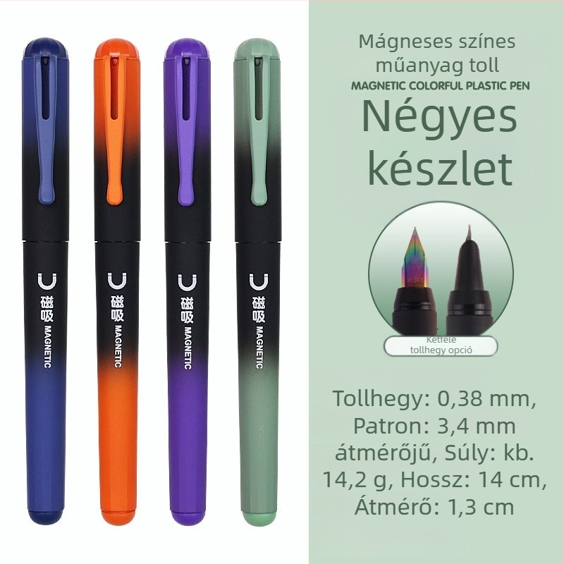 Mágneses tollfedő puha gumis fogással kezdőknek — általános iskolások számára, írásgyakorlat, fogáspozíció javítása