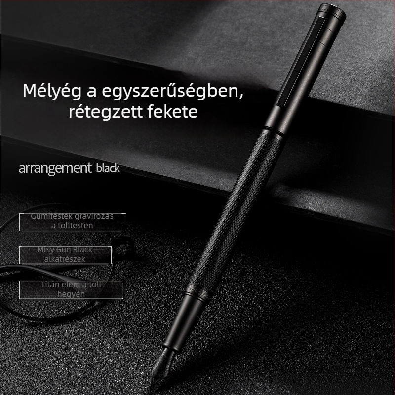 Black Forest toll – ajándék készlet, fémből készült test, Black Warrior modell, kalligráfiához, iroda és diákok számára