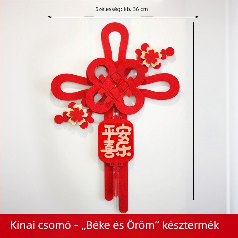 Újévi kínai csomó ajtódísz a szerencse szimbólumával, lakásavatóra és a Tavaszi Fesztiválra 2026