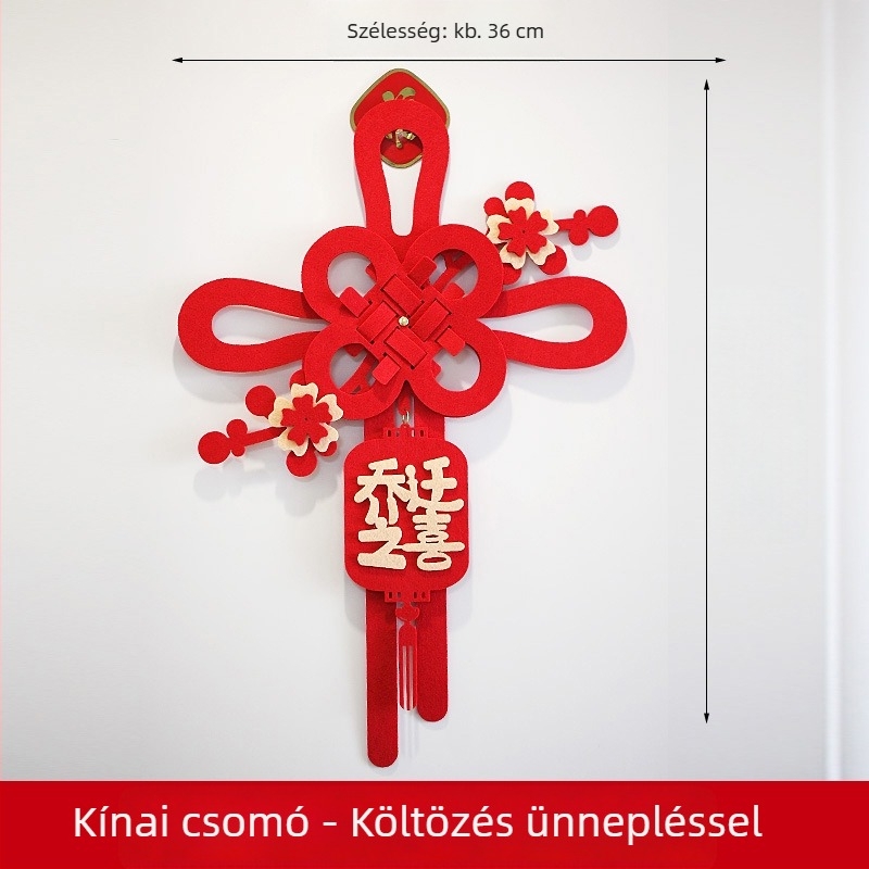 Újévi kínai csomó ajtódísz a szerencse szimbólumával, lakásavatóra és a Tavaszi Fesztiválra 2026