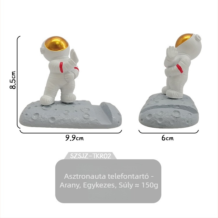 Gyanta űrpilóta-alakú telefon-tartó - asztali díszfigura