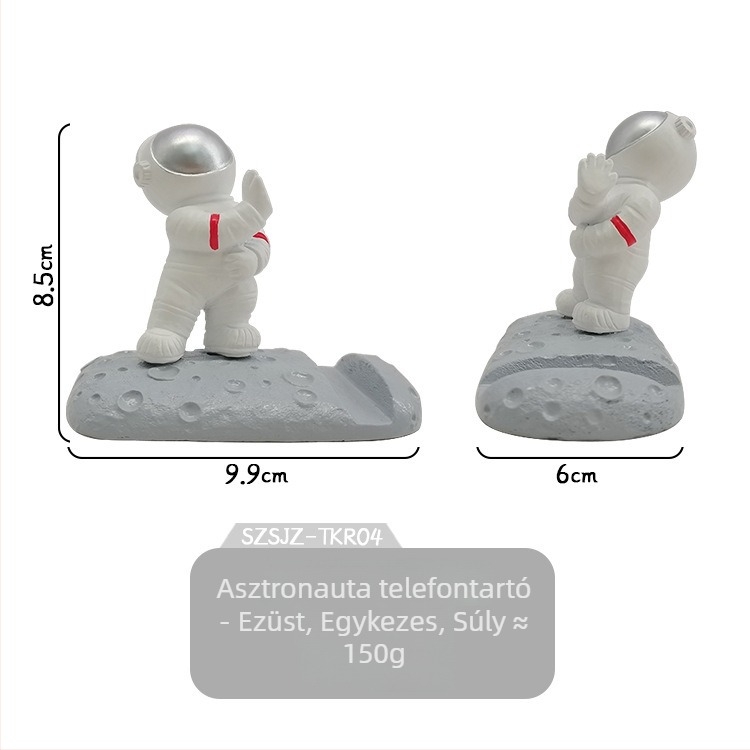 Gyanta űrpilóta-alakú telefon-tartó - asztali díszfigura