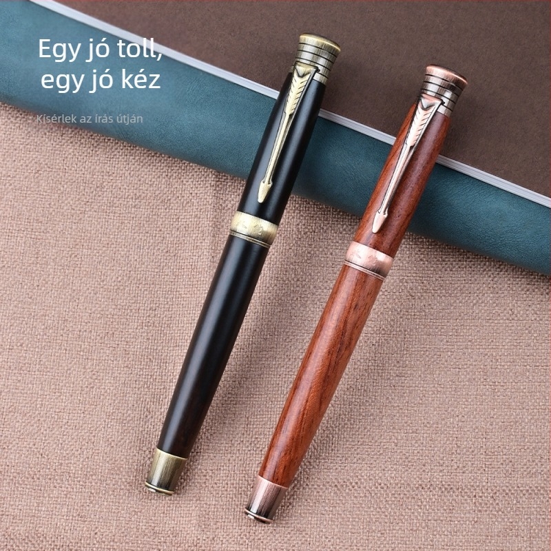 Eternal 9388 sárgaréz- és tömörfa retro toll kalligráfiához 0,7 mm görbült heggyel