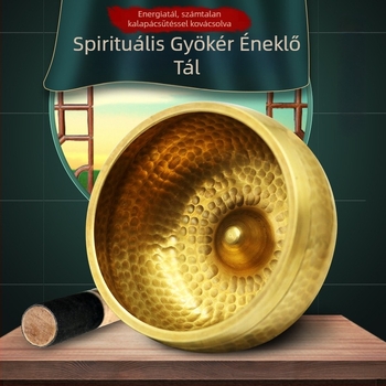 Réz kézzel készített éneklő tál meditációhoz és jóga