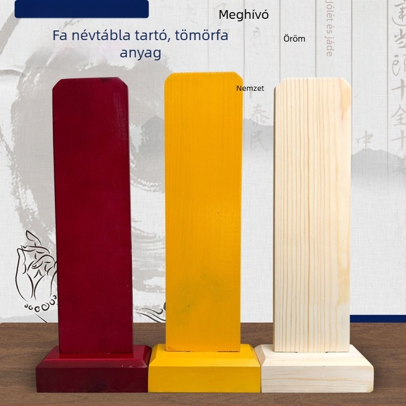 Fa ősi tábla tartó otthoni buddhista oltárhoz, hosszú életet jelző lelki tábla tartó