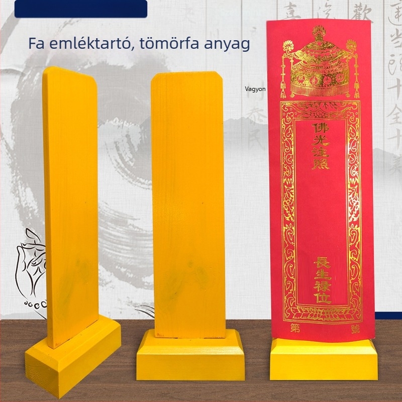 Fa ősi tábla tartó otthoni buddhista oltárhoz, hosszú életet jelző lelki tábla tartó