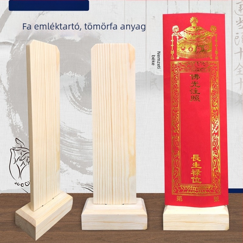 Fa ősi tábla tartó otthoni buddhista oltárhoz, hosszú életet jelző lelki tábla tartó