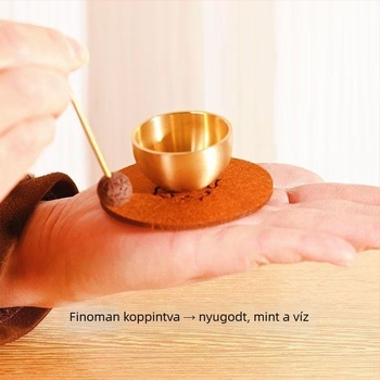 Réz éneklő tál mini meditációhoz és stresszoldáshoz — kézműves hangterápia illóolajjal, ajándék