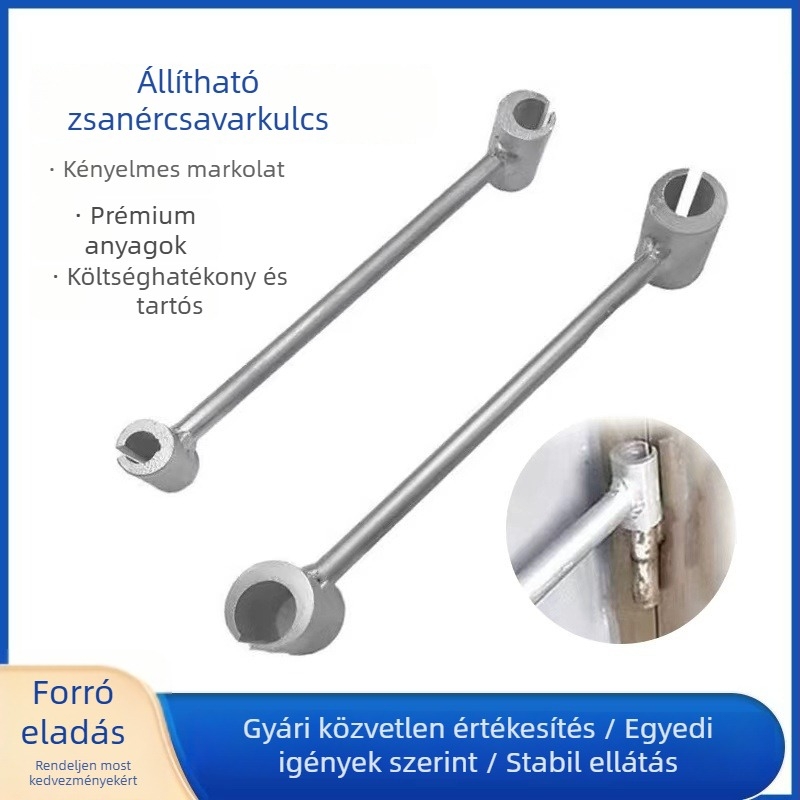 Ajtónyílás-szabályozó és zsanérigazító eszköz zászló alakú zsanérokhoz