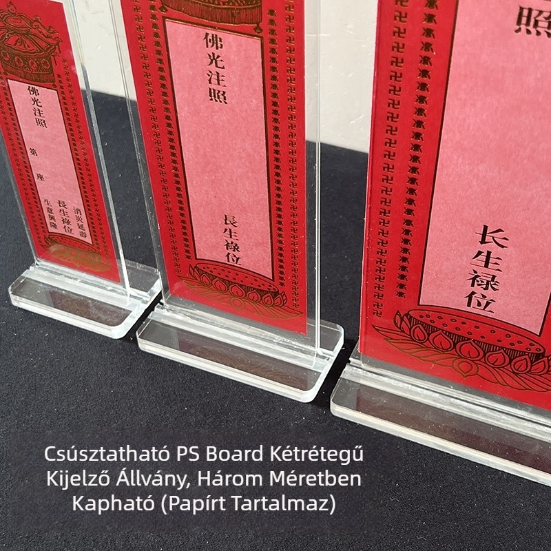 Akril emlék tábla tartó csúszó mechanizussal, kétoldalas átlátszó kristályos kijelző templomhoz