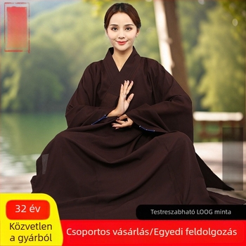Linnen Haiqing szerzetesi köntös – uniszex hosszú buddhista meditációs ruha