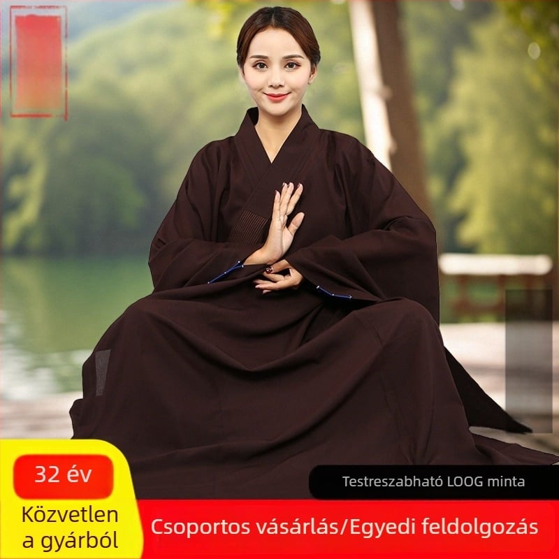 Linnen Haiqing szerzetesi köntös – uniszex hosszú buddhista meditációs ruha