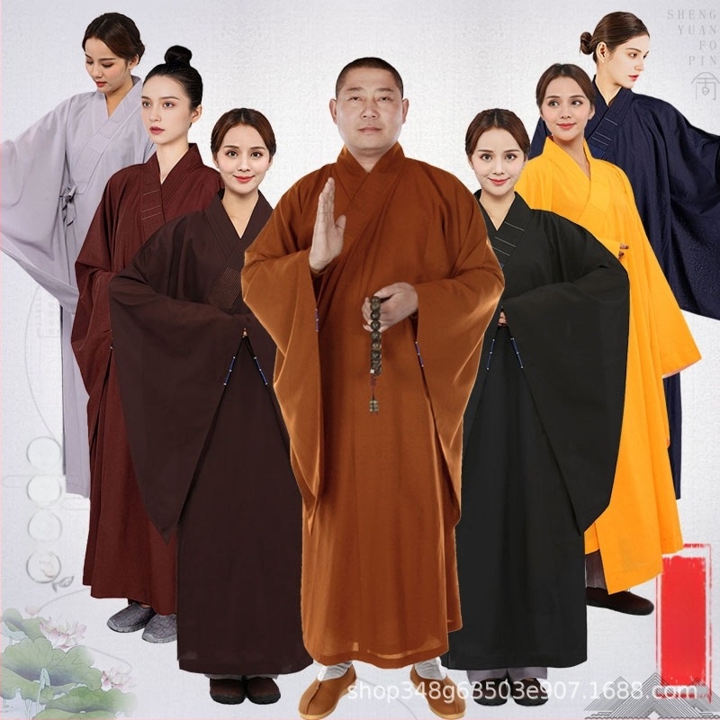 Linnen Haiqing szerzetesi köntös – uniszex hosszú buddhista meditációs ruha