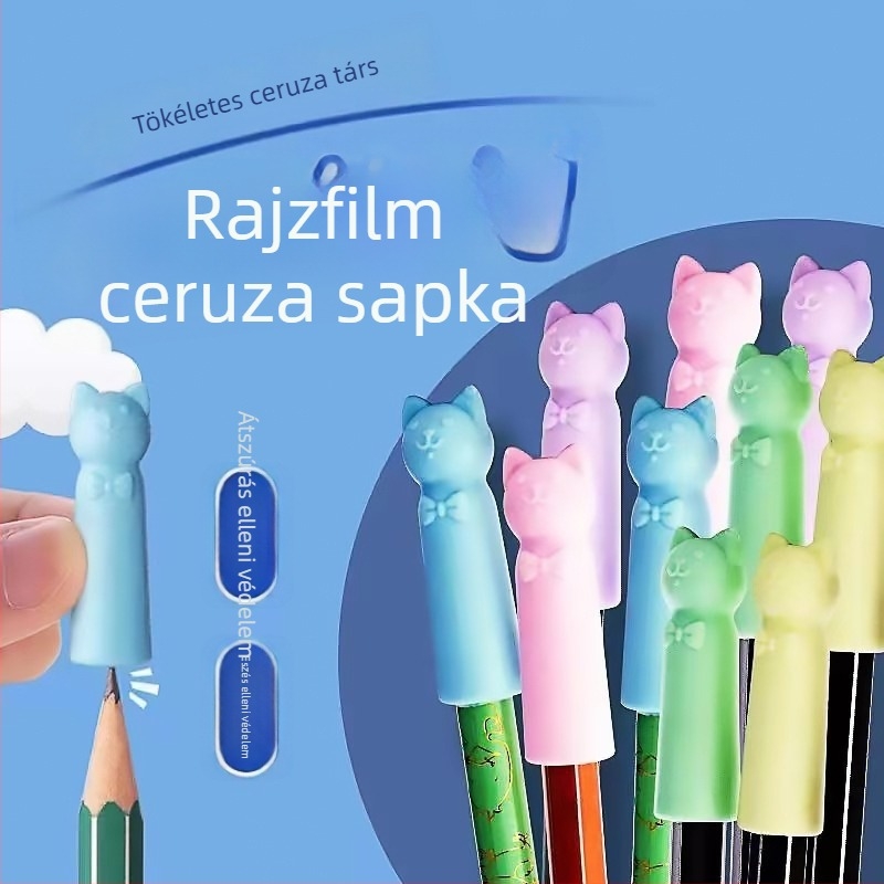 Rajzfilmfigurás szilikon ceruzakapó, puha gumi ceruzakapó általános iskolások számára