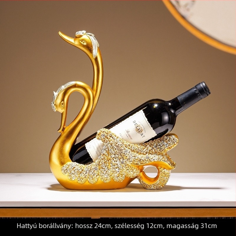 Kreatív luxus fekete hattyú borállvány – elegáns étkezőasztalhoz és boros szekrényhez