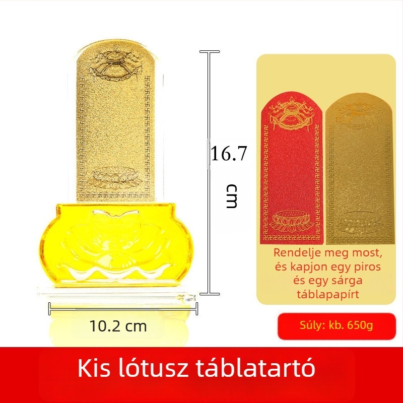 Fehér Liuli kristály ősök táblája lotus alapzattal tiszteletadásra