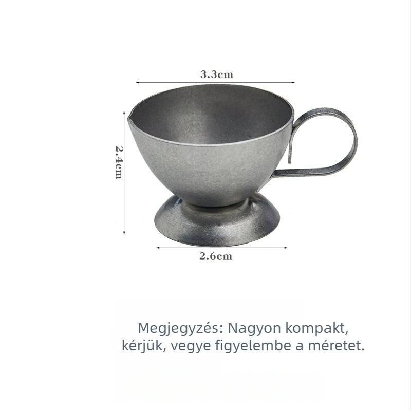 Kávézóhoz tervezett mini tejes pohár rozsdamentes acélból 304, 10 ml, latte art pohár