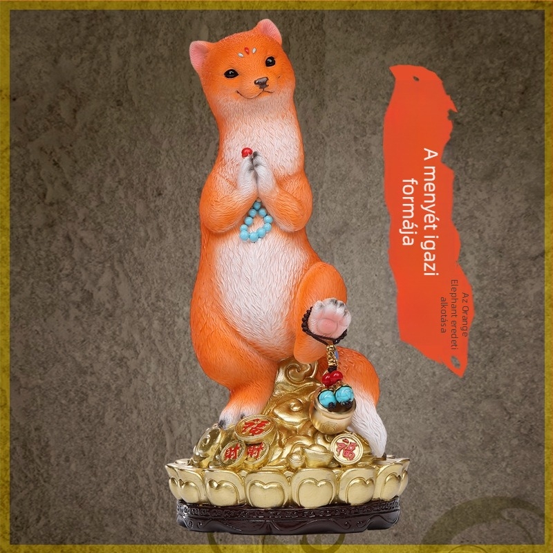 Élethű Weasel figurája templomi oltárhoz és otthoni zarándokhelyhez, 9 hüvelykes asztali dísz