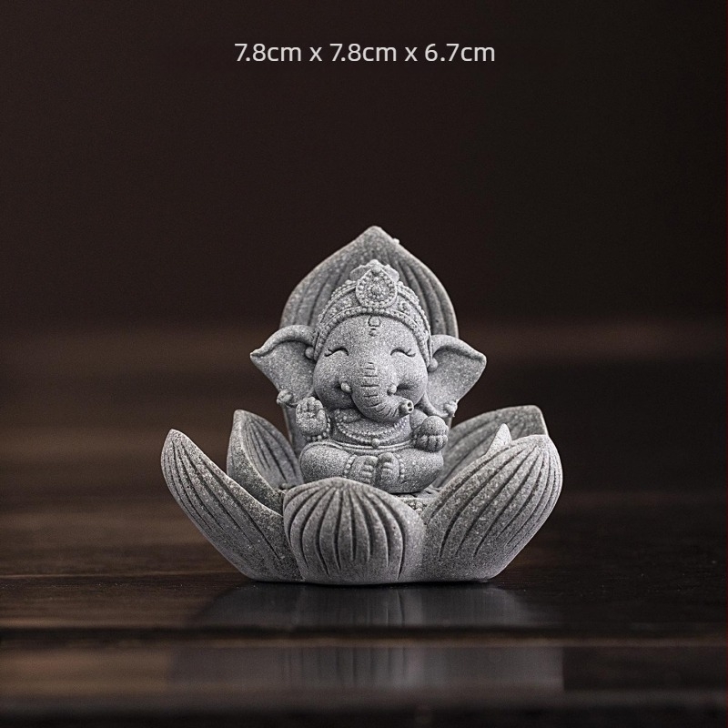 India, Indonézia és Délkelet-Ázsia homokkő elefánt – kreatív Buddha szobor, istenség figura az asztali dekorációhoz