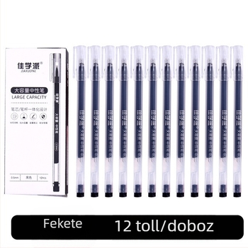 12 darabos nagy kapacitású golyóstoll készlet, 0,5 mm, fekete/piros/kék, vizsgákhoz és irodai használatra