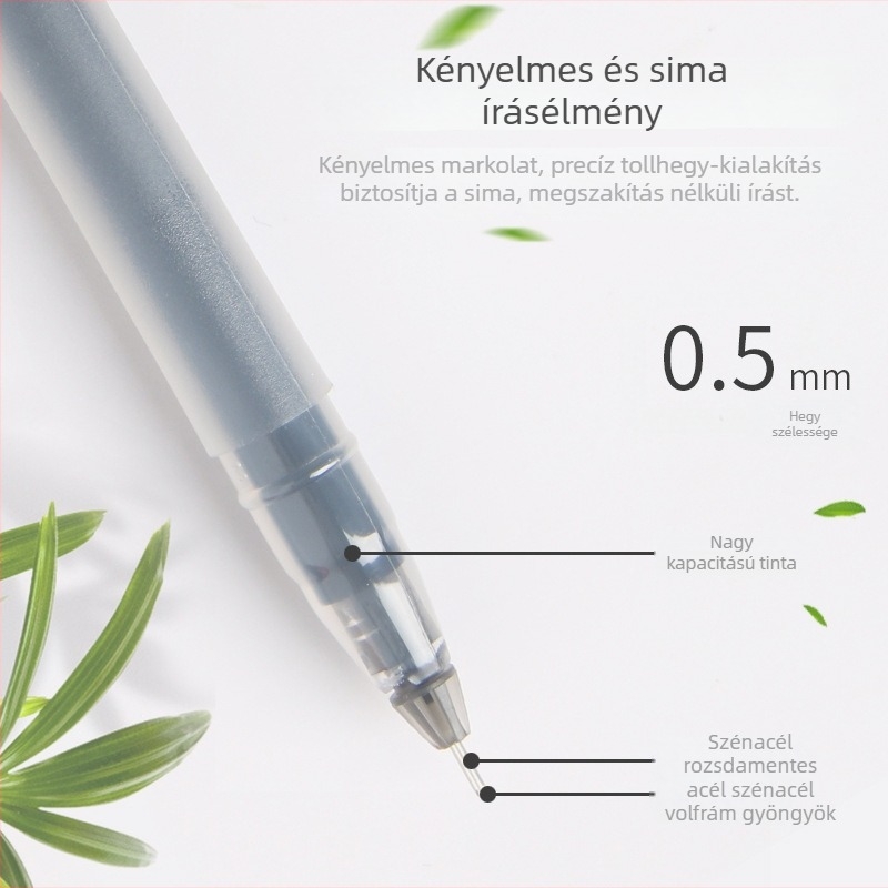 12 darabos nagy kapacitású golyóstoll készlet, 0,5 mm, fekete/piros/kék, vizsgákhoz és irodai használatra