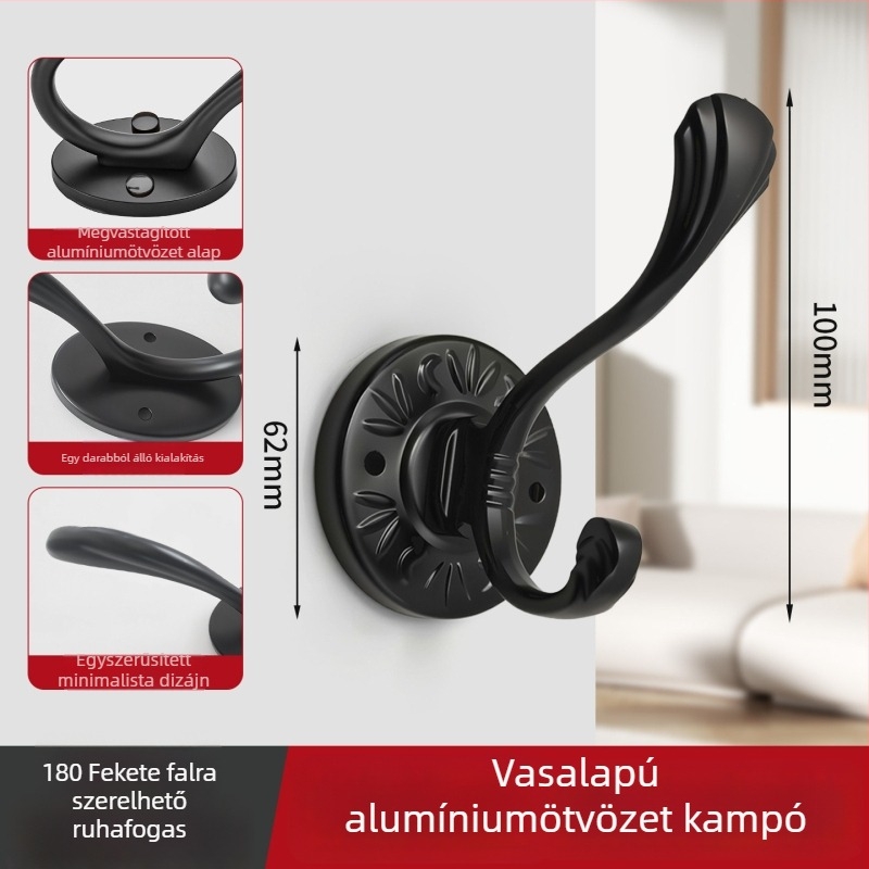 Fali ruhakampó bejárathoz és gardróbhoz, fúrás nélkül, egy kampó