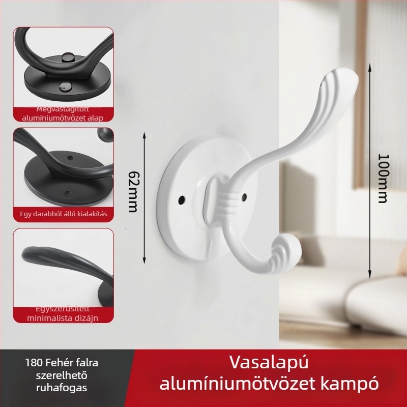 Fali ruhakampó bejárathoz és gardróbhoz, fúrás nélkül, egy kampó