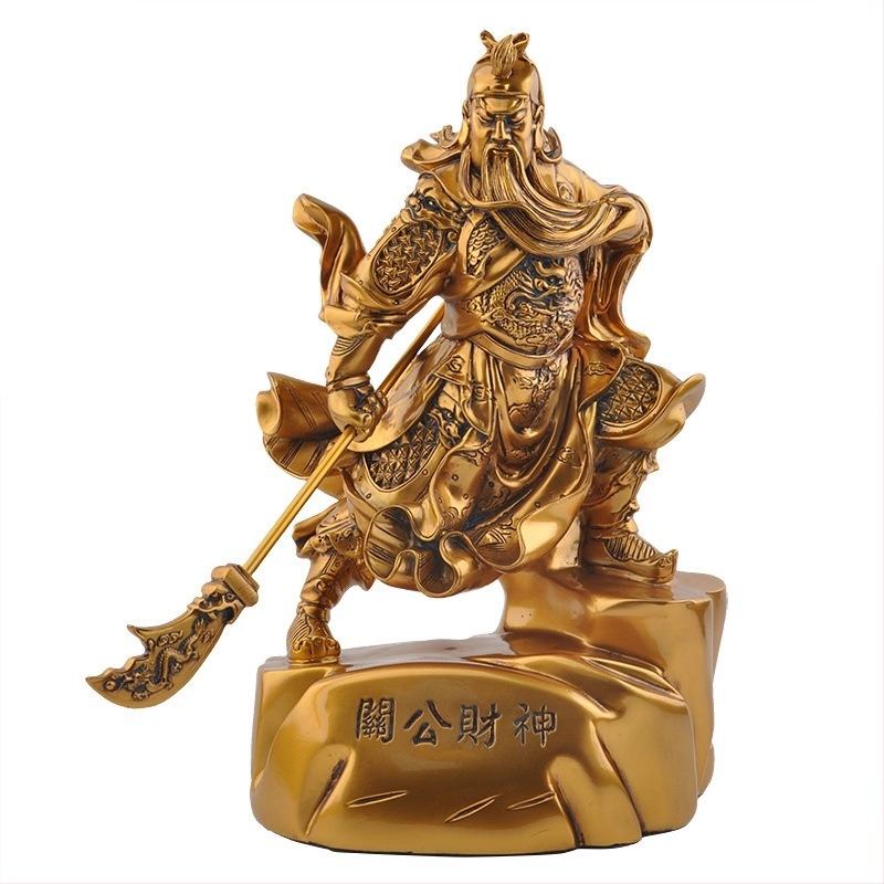Guan Yu és a Vagyon Istene szobor otthoni dekorációhoz és tiszteletadáshoz