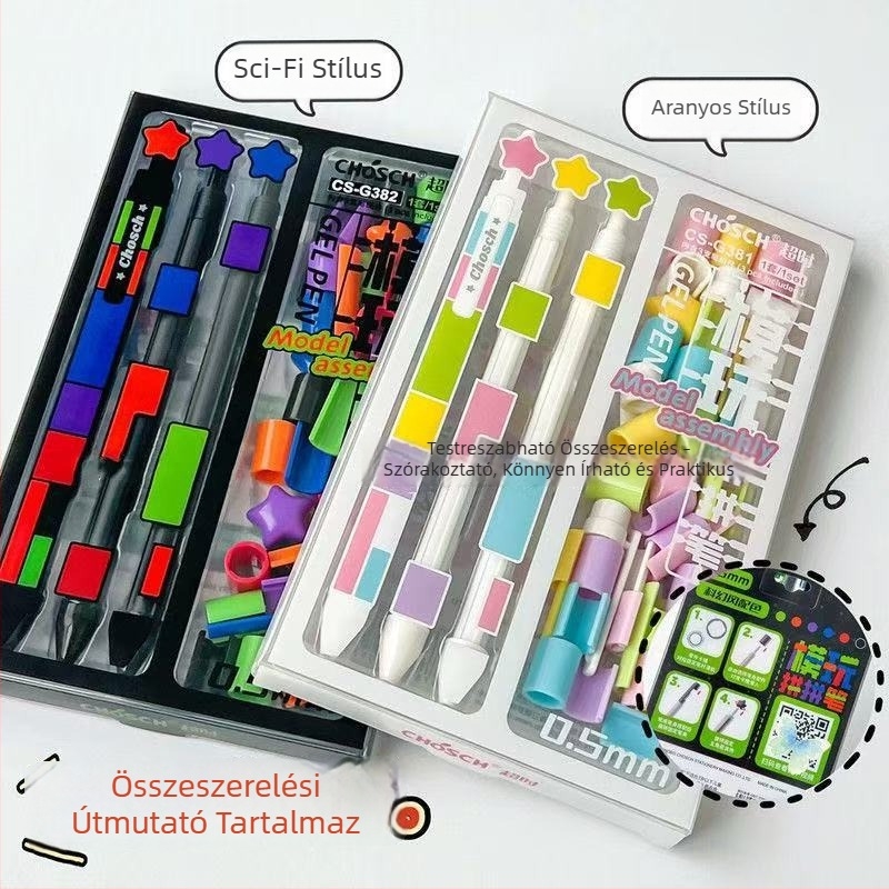 Moduláris puzzle toll általános iskolásoknak, stresszoldó gol toll, összekapcsolható elemekkel, oktatási játék toll, sima 0,5 mm hegye