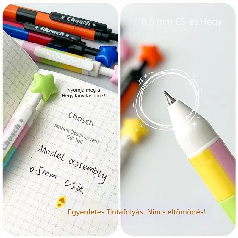 Moduláris puzzle toll általános iskolásoknak, stresszoldó gol toll, összekapcsolható elemekkel, oktatási játék toll, sima 0,5 mm hegye