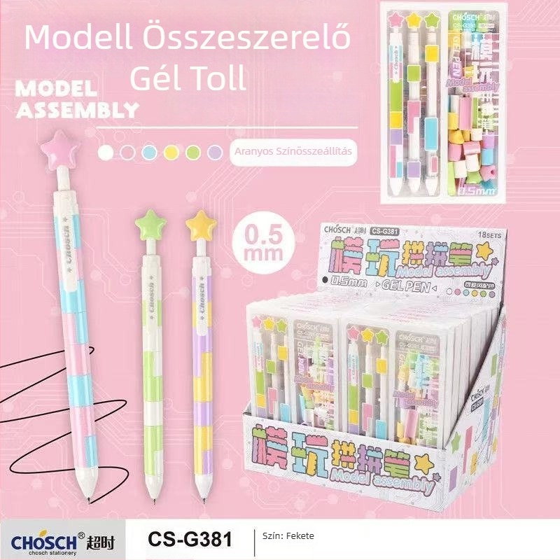 Moduláris puzzle toll általános iskolásoknak, stresszoldó gol toll, összekapcsolható elemekkel, oktatási játék toll, sima 0,5 mm hegye