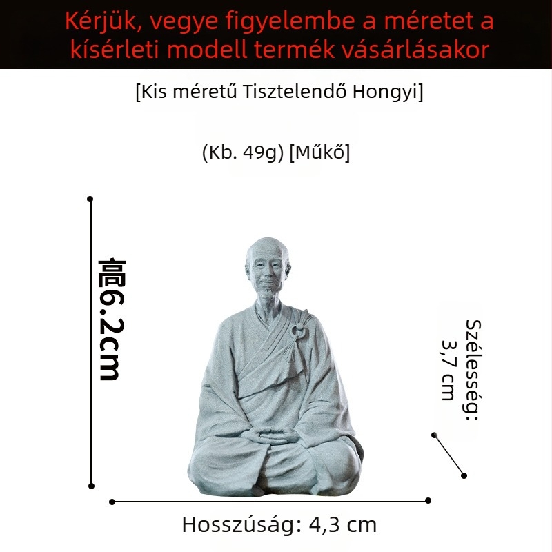 Master Hongyi Li Shutong buddhista szobra – gyanta alapú szobor homokkő-hatású, kínai zen tanulmányi és otthoni dekorációhoz