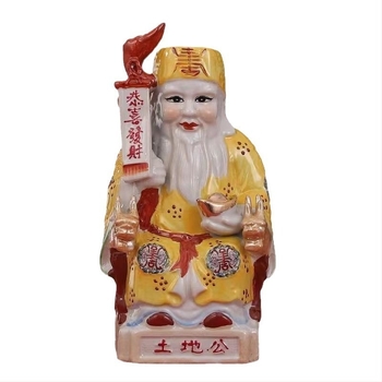 Kerámi Buddha-szobrok otthoni tiszteletre: Föld Istene és Fu De Zhengshen