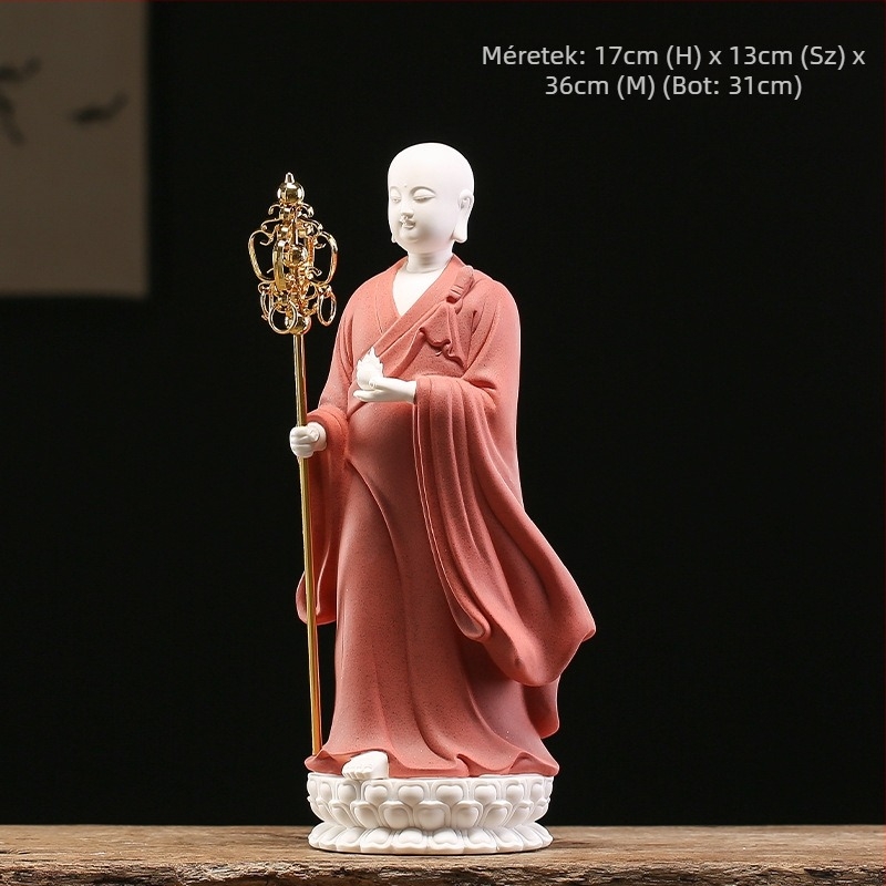 Álló Ksitigarbha Bodhisattva fehér porcelán szobor kínai klasszikus stílusban