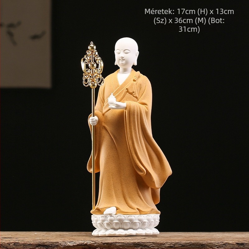 Álló Ksitigarbha Bodhisattva fehér porcelán szobor kínai klasszikus stílusban