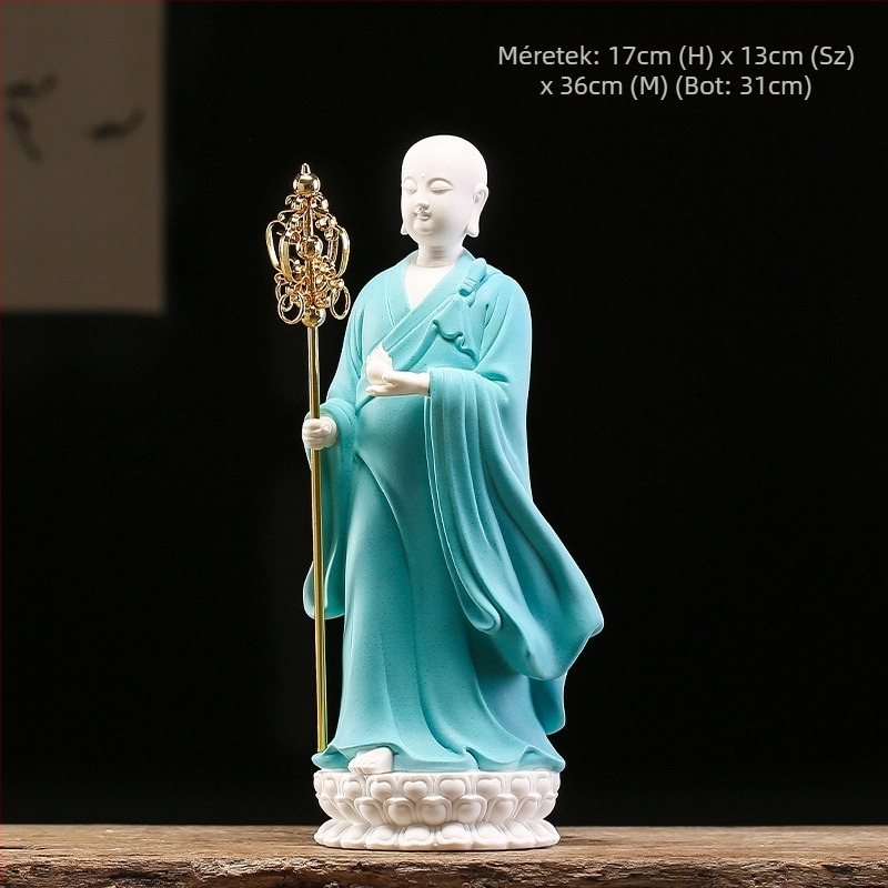 Álló Ksitigarbha Bodhisattva fehér porcelán szobor kínai klasszikus stílusban