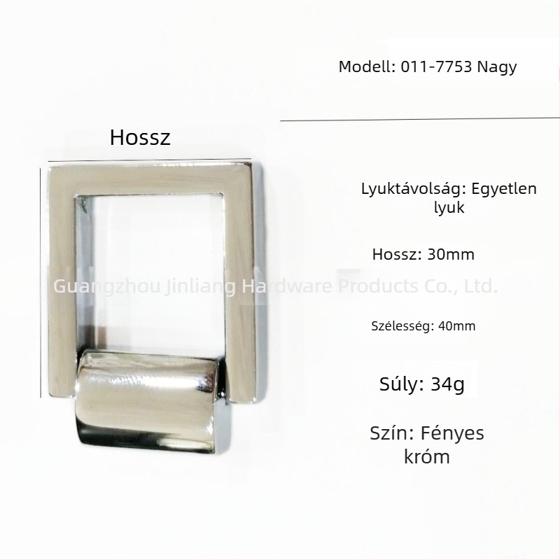 Aranyszínű cinkötvözet fogantyú fiókhoz és ruhásszekrényhez, H-formájú, egylyukú kivitel, modern minimalista stílus