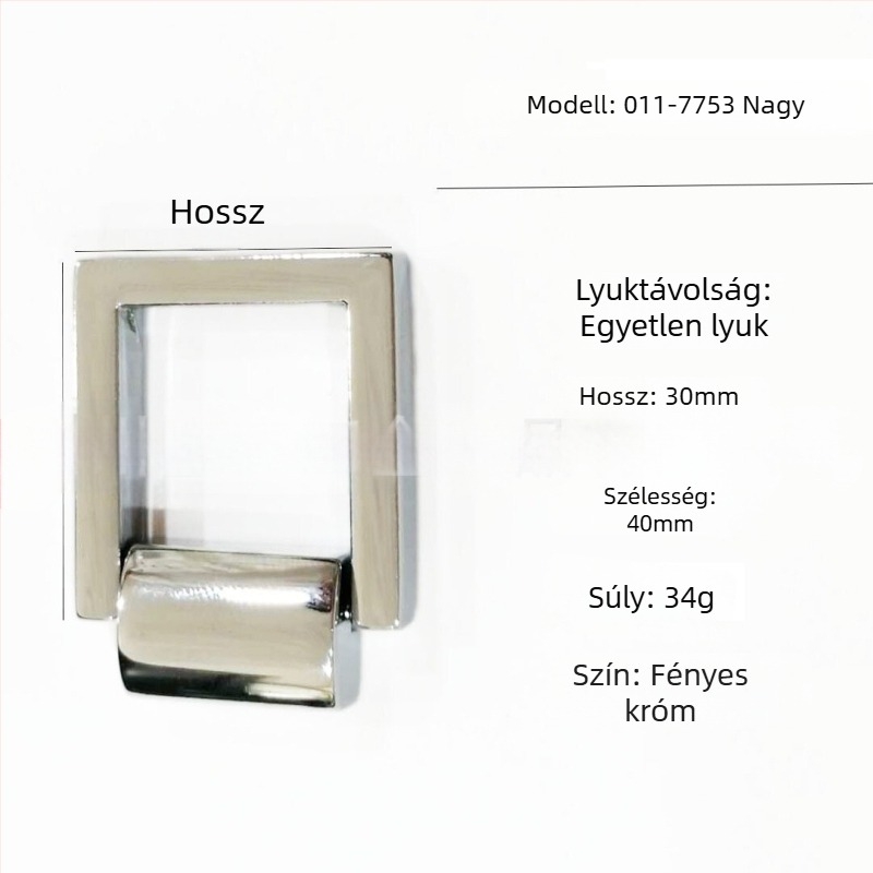 Aranyszínű cinkötvözet fogantyú fiókhoz és ruhásszekrényhez, H-formájú, egylyukú kivitel, modern minimalista stílus