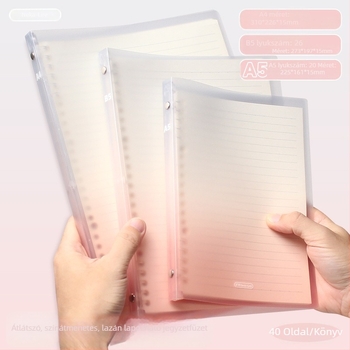 Gradient színű notesz leválasztható borítóval, formátum A5/B5, jegyzet- és naplófüzet, A4
